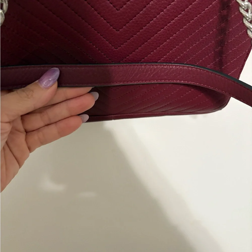 Karl Lagerfeld Deep Red Chevron Shoulder Bag